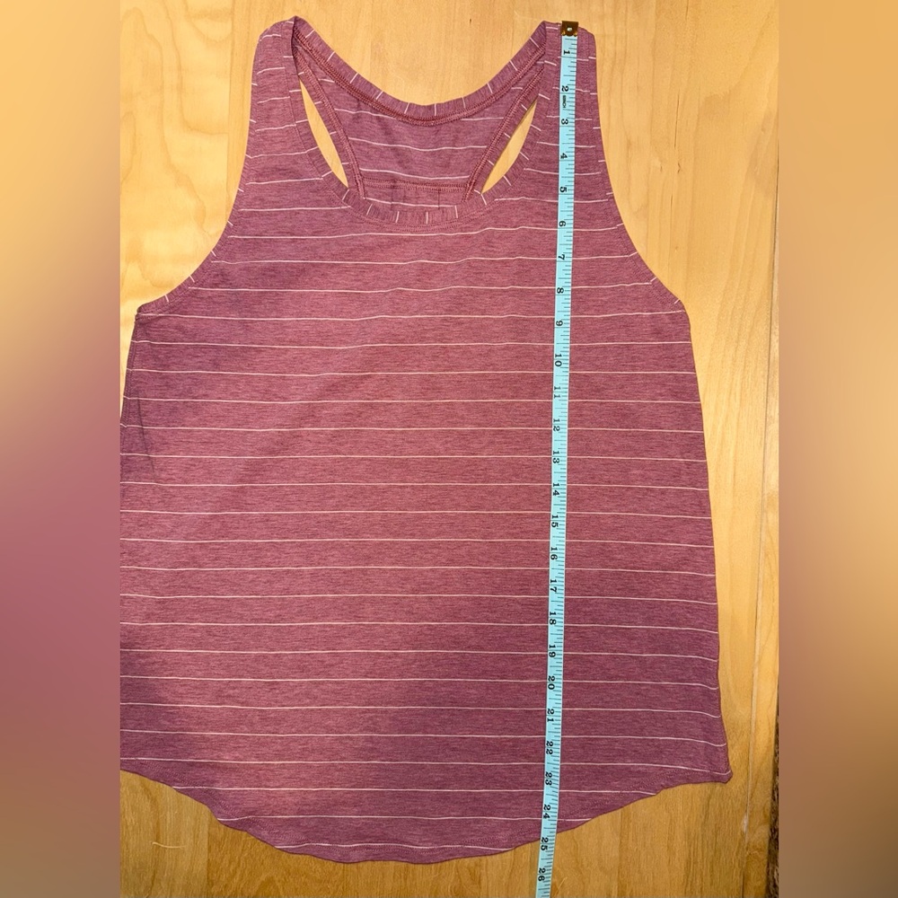 Lululemon Love Tank *Pleated in Short Serve Stripe Heathered So Merlot White - Picture 12 of 14